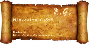 Miskovits Győző névjegykártya